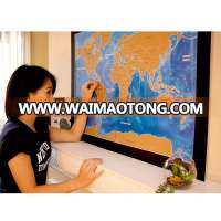 NEW Amazon Hot Sale Travel Scratch Off World Map Scratch Off PVC coated scratch map