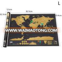 Scratch Off World Tracker Map with Tube Packaging Black Map Scratch Off World Map